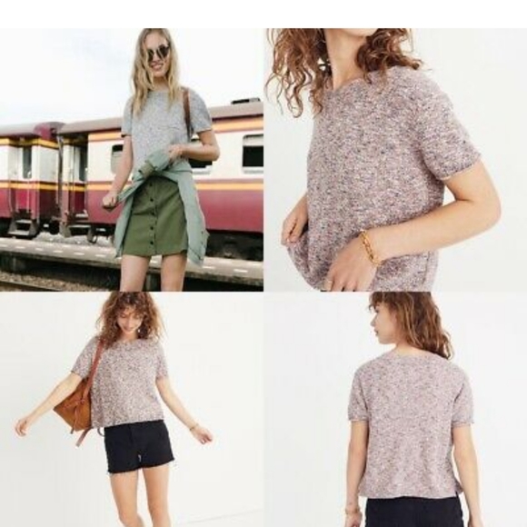 Madewell Sweaters - Madewell Pink Pocket Tee Sweater XS Heathered